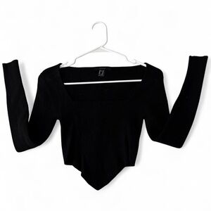 Black Forever 21 long sleeve ribbed top. Size XS.